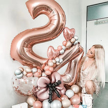 Load image into Gallery viewer, Skhek 40Inch Big Silver Rose Gold Foil Number Balloons Digital Globos Birthday Wedding Party Decorations Ballons Baby Shower Supplies