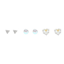 Load image into Gallery viewer, Skhek New 3pairs Heart Stud Earrings Set for Women Girls Simple Cute Exquisite Mini Earrings Jewelry Gift Wholesale Direct Sales
