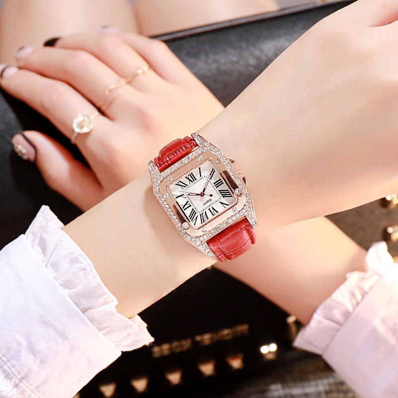 Christmas Gift Women diamond Watch starry Luxury Bracelet set Watches Ladies Casual Leather Band Quartz Wristwatch Female Clock zegarek damski