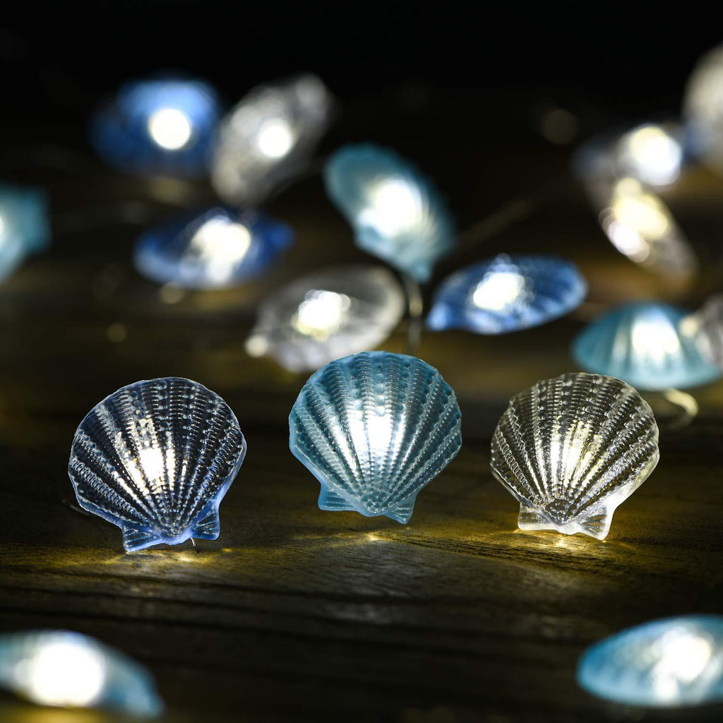 SKHEK 2M Ocean Theme Party Decoration Led String Lights Seahorse Shell Marine Battery String Lamp Birthday Party Home Decor Kids Toy