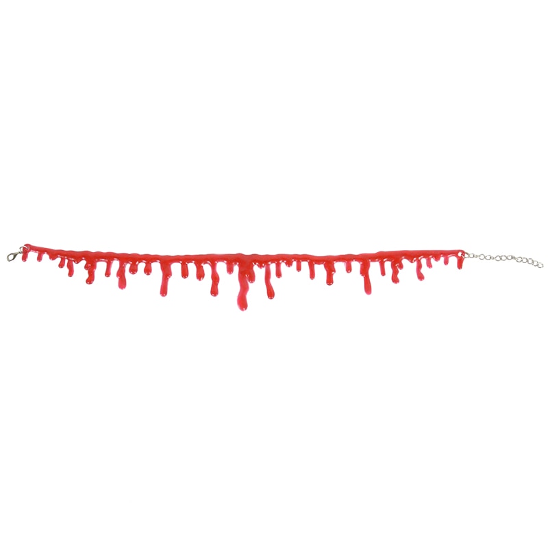 SKHEK Halloween Blood Necklace Women Chokers Necklaces Halloween Party DIY Decorations Horror Props Kids Toy Gift Haunted House