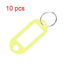 Load image into Gallery viewer, 10 PCS Plastic Keychain Key Tags ID Label Name Tags With Split Ring For Baggage Key Chains Key Rings