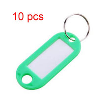 Load image into Gallery viewer, 10 PCS Plastic Keychain Key Tags ID Label Name Tags With Split Ring For Baggage Key Chains Key Rings