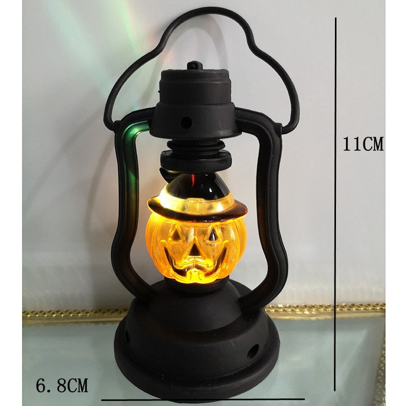 SKHEK Halloween Pumpkin Lantern LED Ghost Lantern Lamp Hanging Scary Candle Light Halloween Decoration For Home Horror Props Kids Toy