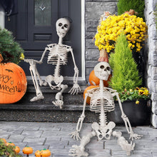 Load image into Gallery viewer, Skhek 40cm Halloween Human Skeleton Fake Human Skull Bones Halloween Party Home Bar Decorations Haunted House Horror Props Ornament