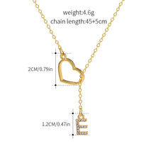 Load image into Gallery viewer, IG Style Simple Style Letter Heart Shape Alloy Hollow Out Inlay Rhinestones Women&#39;s Pendant Necklace