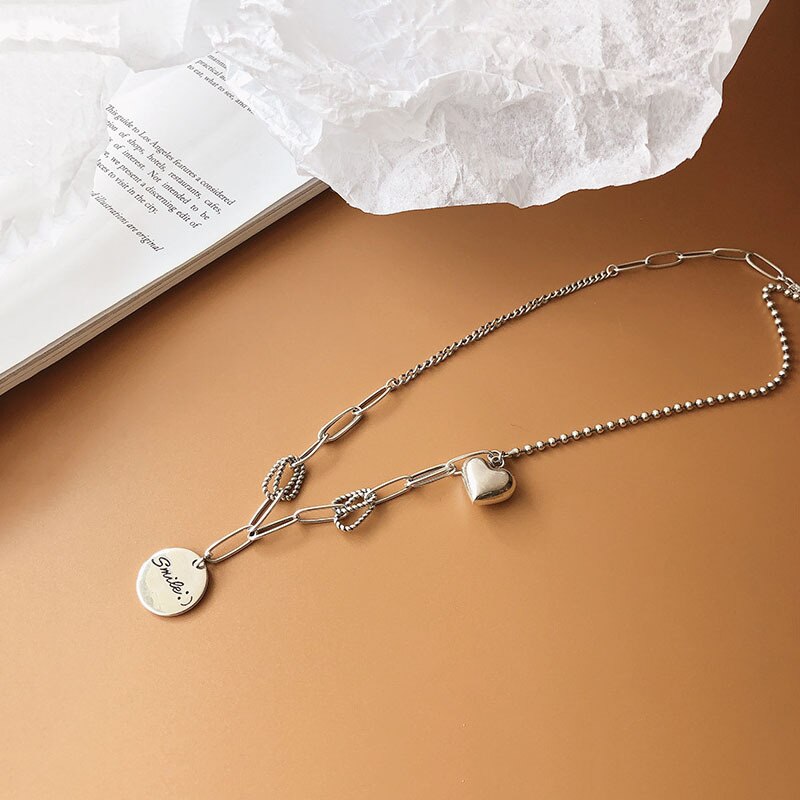 Skhek Korean Style Metal Chain Around the Neck Design Personality Hip-Hop Clavicle Chain Fashion Exaggeration Necklaces Jewelry Gothic