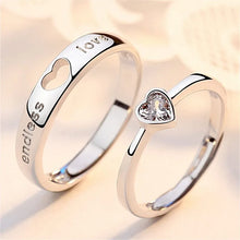 Load image into Gallery viewer, SKHEK 2Pcs/sets Zircon Heart Matching Couple Rings Set Forever Endless Love Wedding Ring For Women Men Charm Valentine&#39;s Day Jewelry