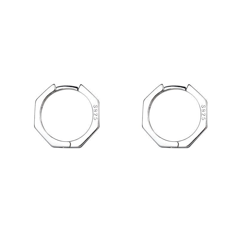 Skhek Minimalist Geometric Hoop Earrings for Women Authentic 925 Sterling Silver Small Simple Ear Hoops Fine Jewelry
