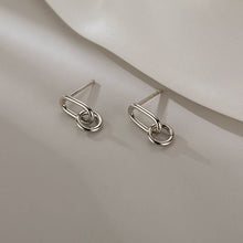 Load image into Gallery viewer, Skhek Genuine 925 Sterling Silver geometric oval simple metal style detachable Earrings