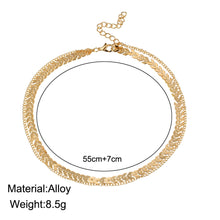Load image into Gallery viewer, Skhek GothicMulti choker Necklace Women Flat Chain Chocker On Neck Jewelry Two Layers Necklaces Collares Fishbone Airplane Necklac