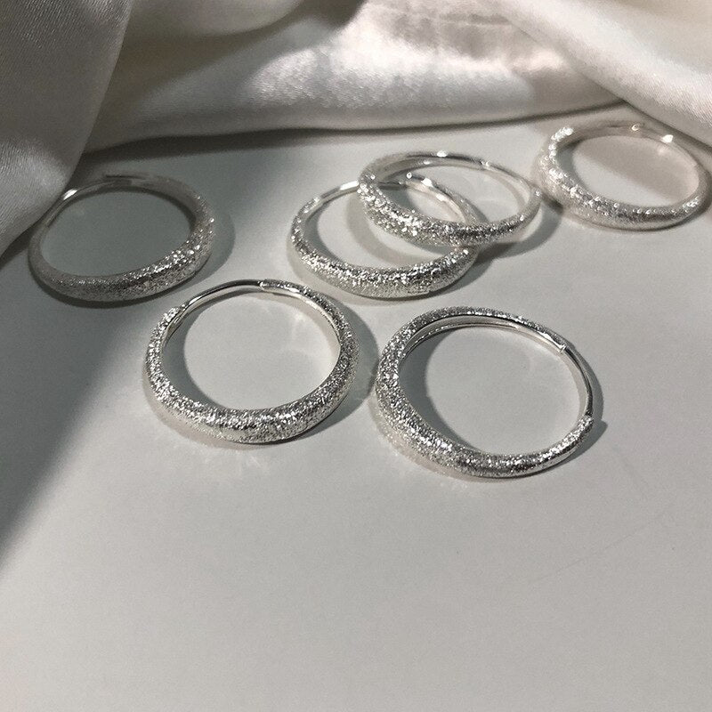 Skhek 925 Sterling Silver Sparkling Round Hoop Earrings For Women Simple Geometric Creative Earrings Party Jewelry
