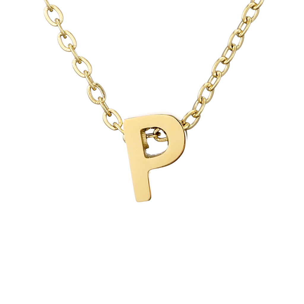 Skhek 316L Stainless Steel Initial Necklace For Women Choker Chain Custom Letter Name Pendant Jewelry