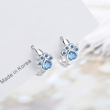 Load image into Gallery viewer, Skhek 925 sterling silver Stud Earring Blue Zircon Cat Claw Design Earrings For Women Girl Ear Jewelry 2020 New Fashion