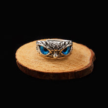 Load image into Gallery viewer, Skhek Fashion Vintage Cute Blue Eyes Owl Ring For Men Women Open Rings Silver Color Engagement Wedding Couple Ring Jewelry Gifts