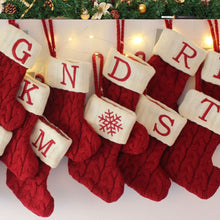 Load image into Gallery viewer, Skhek Christmas stocking hanging knit alphabet socks Christmas tree decoration pendant new year gift home decoration Navida Natal 2024