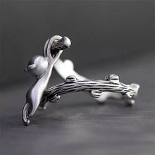 Load image into Gallery viewer, Skhek Vivid Cute Silver Color Kitty Cat Open Rings For Women Girls New Fashion Adjustable Men&#39;s Ring Gothic Animal Jewelry Gifts