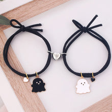 Load image into Gallery viewer, Skhek 2 PCS/Set Couple Bracelets BlacK White Ghost Rope Heart Bracelet for Women and Men Fashion Paired Bracelets Gifts for Lovers New