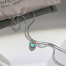 Load image into Gallery viewer, Skhek Kpop Heart Necklace French Lucky Bean Love Clavicle Chain Korean Simple Female double layer Necklace Female Pendant for Women
