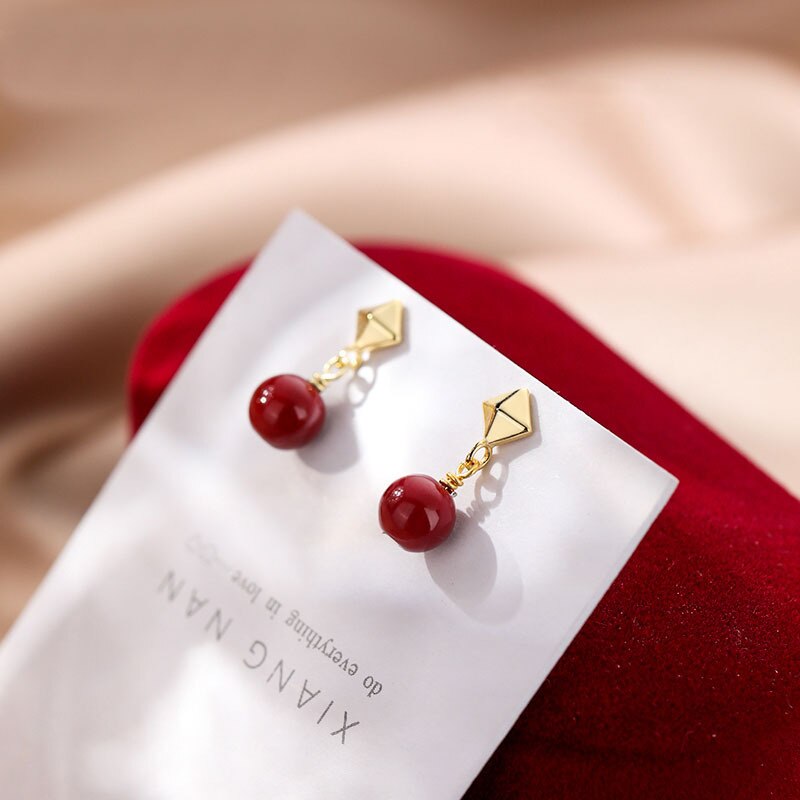 Skhek Elegant Round Imitation Pearl Dangle Earrings Dazzling CZ Women Engagement Wedding Graceful Accessories Fashion Earrings