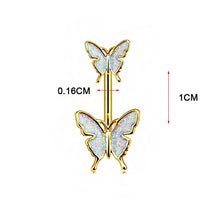 Load image into Gallery viewer, Skhek 1Pc Cute Butterfly Stainless Steel Navel Piercing Shiny Dance Belly Rings Body Piercing Jewelry Belly Button Ring for Women Girl
