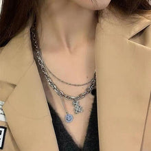 Load image into Gallery viewer, Skhek Korean Stainless Steel Choker Layered Necklace Women Punk Trendy Dainty Chain Statement Pendant Hip Hop Jewelry