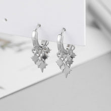Load image into Gallery viewer, Skhek 925 Sterling Silver Jewelry Long Tassel Crystal Dangle Vintage Star Moon Charms Drop Earrings For Women
