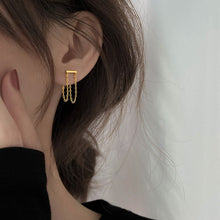 Load image into Gallery viewer, Skhek Simple Style Box Chain Tassel Drop Earrings For Women Long Dangle Earring Piercing Line Accessories Thin Mini Trendy Ear Jewelry