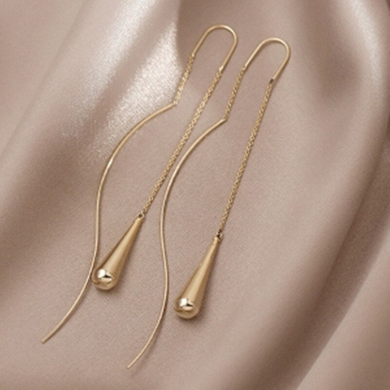 Skhek Fashion Long Tassel Butterfly Drop Earrings Silver Color 2023 Fashion Hanging Women Earrings Summer Jewelry Girls Party Gift
