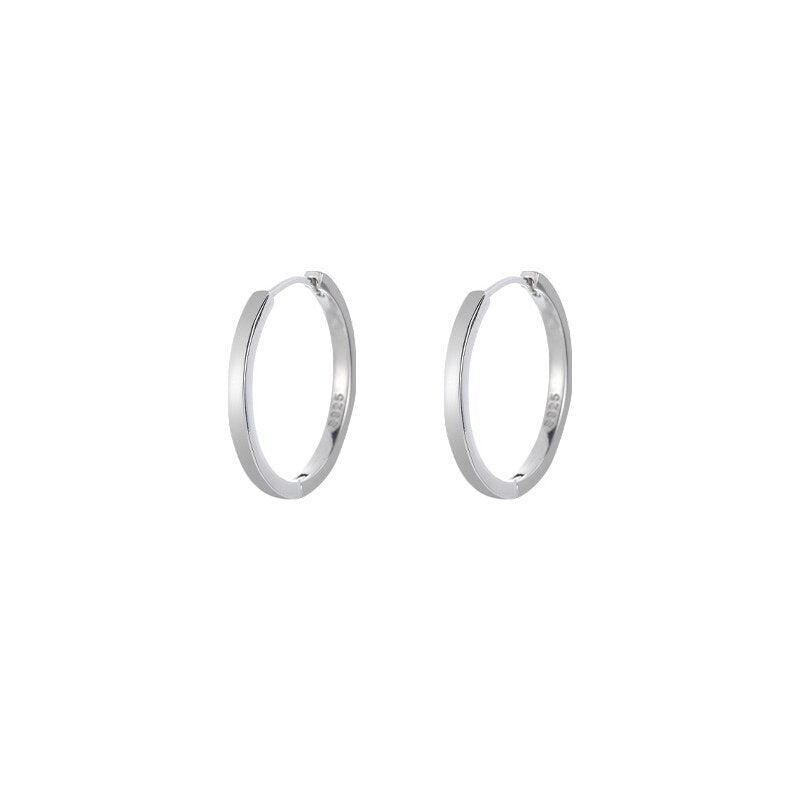 Skhek 925 Sterling Silver Oversize Circle Hoop Earrings for Women Girl New Geometric Crystal Round Earring Brincos Party Jewelry Gift