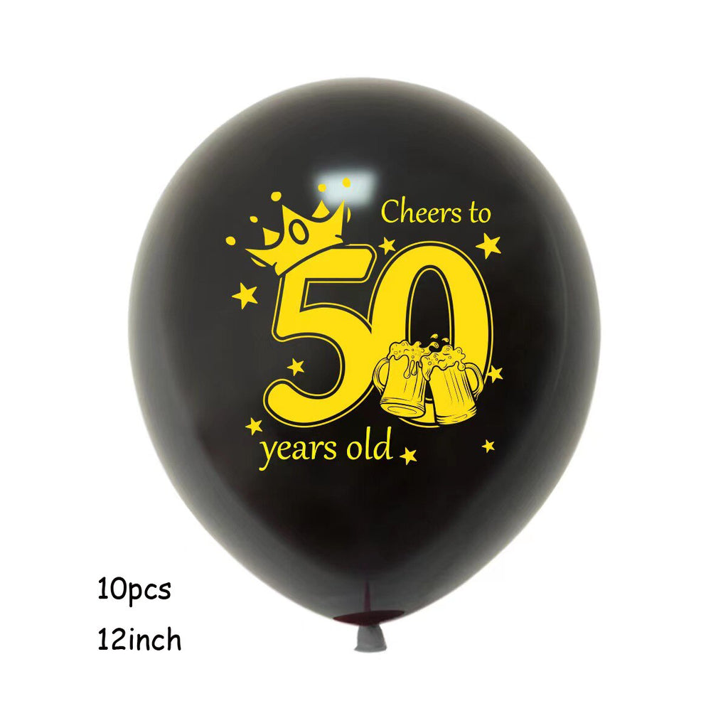 Skhek Black White Theme Birthday Balloons Man Boy Birthday Party Decor Beard Champagne Bottle Foil Balloon Father's Day Party Supplies
