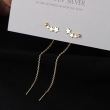 Load image into Gallery viewer, Skhek Simple Style Box Chain Tassel Drop Earrings For Women Long Dangle Earring Piercing Line Accessories Thin Mini Trendy Ear Jewelry