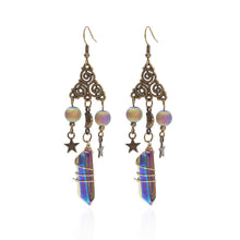 Load image into Gallery viewer, Star Moon Quartz Earrings