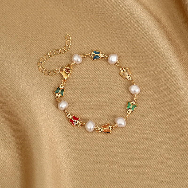 Skhek Exquisite Colorful Heart Bracelet For Women Charm Korean Crystal Zircon Metal Chain Bracelets&Bangle Party Birthday Jewelry Gift