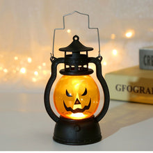 Load image into Gallery viewer, Skhek Halloween LED Hanging Pumpkin Lantern Light Ghost Lamp Candle Light Retro Small Oil Lamp Halloween Party Home Decor Horror Props