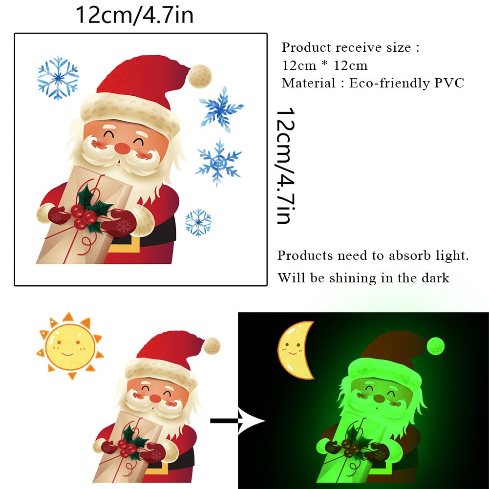 Skhek Luminous Santa Claus Switch Stickers Christmas Home Bedroom Living Room Decor Wallpaper Glow in The Dark Wall Decals Sticker