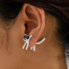 Load image into Gallery viewer, SKHEK Funny Cute Black Cat Front Back Stud Earring for Women Girls Cartoon Kitty Animal Trendy Earrings Statement Party Jewelry Gifts