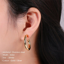 Load image into Gallery viewer, Skhek 316 stainless steel pole simple round geometric ladies earrings fashion all-match party jewelry