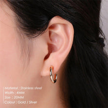 Load image into Gallery viewer, Skhek 316 stainless steel pole simple round geometric ladies earrings fashion all-match party jewelry