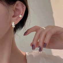 Load image into Gallery viewer, SKHEK 2023 New Daisy Flower Pendant Hoop Earrings For Women Korean Sweet Cute Hanging Earrings Girl Wedding Party Jewelry Gift