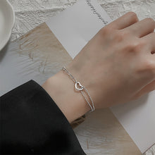 Load image into Gallery viewer, Skhek New Silver Color Heart Chain Bracelet &amp; Bangle for Women Fine Fashion Jewelry Wedding Party Gift 2023 Trend y2k Accessories