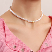 Load image into Gallery viewer, Skhek 2023 New Fashion Kpop Pearl Choker Necklace Cute Double Layer Square Pendant Beaded Necklace For Women Jewelry Girl Gift