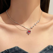 Load image into Gallery viewer, Skhek Fashion Cute Love Heart Shaped Pendant Necklace Pearl Chain Shiny Women 2022 Aesthetic Jewelry Choker Wedding Party Jewelry Gift