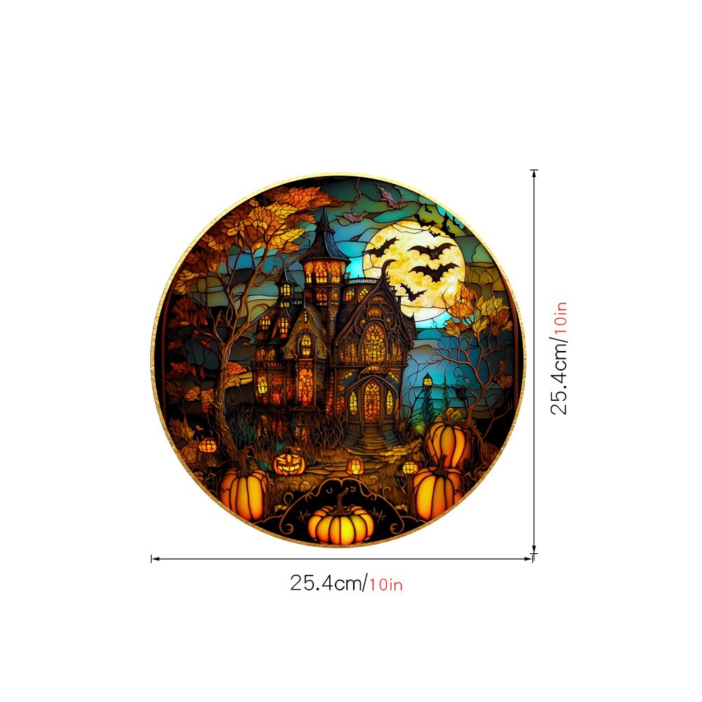 Skhek Halloween Decoration Stickers Scary Castle Black Cat Window Stickers PVCstatic Electricity Stickers Halloween Party Home Decor