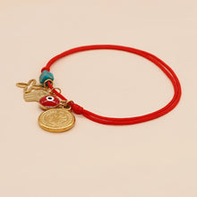 Load image into Gallery viewer, Skhek Simple Red Rope Charm Bracelets Turkish Evil Eye Luck Coins Bracelet Handmade Jewelry Accessories Adjustable Bangle