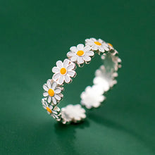 Load image into Gallery viewer, SKHEK Cute Daisy Flowers Rings For Women Sweet Girls Exquisite Enamel Sunflower Open Ring 2022 Korea New Trend Jewelry Wedding Gift