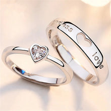 Load image into Gallery viewer, SKHEK 2Pcs/sets Zircon Heart Matching Couple Rings Set Forever Endless Love Wedding Ring For Women Men Charm Valentine&#39;s Day Jewelry