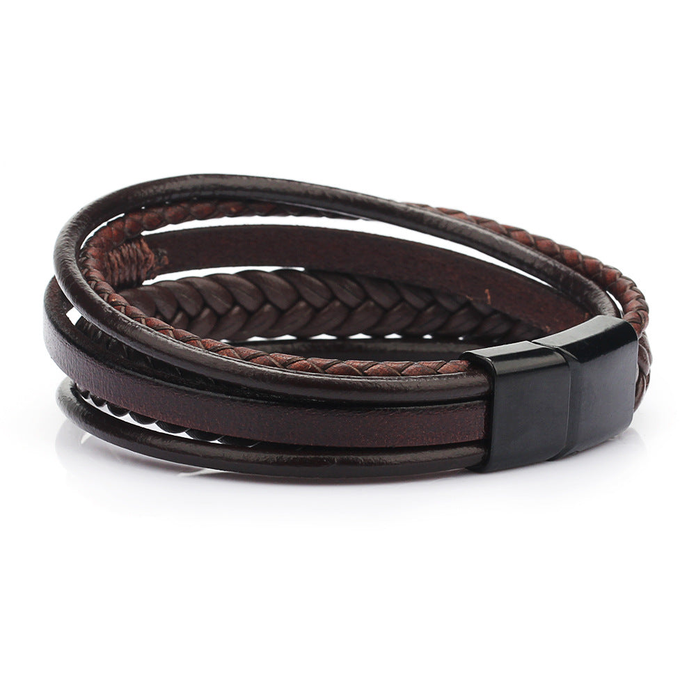 Skhek - Men's Jewelry Fashion Leather Rope Hand Weaving Bracelets