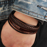 Skhek - Men's Jewelry Fashion Leather Rope Hand Weaving Bracelets