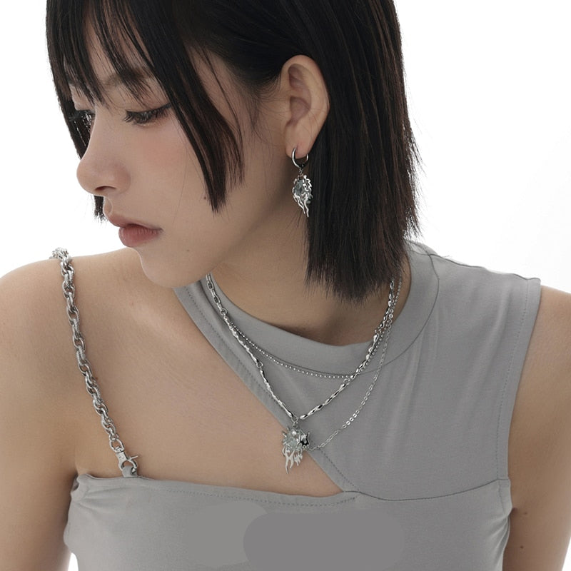 SKHEK Fashion Creative Glacier Earrings For Women Irregular Modeling Zircon Light Luxury Earring Girl Birthday Gift Jewelry